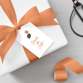 Minimalistisk Begonia Flower Bröllop Presentetikett