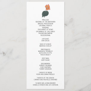 Minimalistisk Begonia Flower Bröllop Program