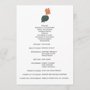 Minimalistisk Begonia Flower Bröllop Program