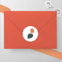 Minimalistisk Begonia Flower Bröllop Runt Klistermärke