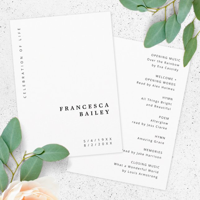 Minimalistisk begravning | Enkel serviceorder Program (Skapare uppladdad)