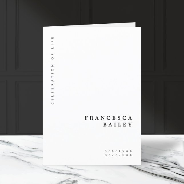 Minimalistisk begravning | Tjänstordning i antal Program (Skapare uppladdad)