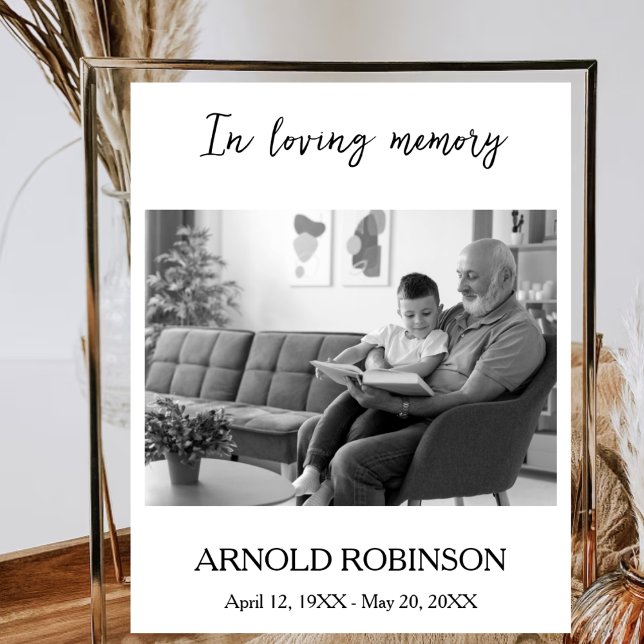 Minimalistisk begravningsskylt Enkel minnesskylt Poster (Skapare uppladdad)