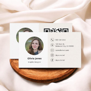 Minimalistisk beguning av fotot QR-kod Visitkort