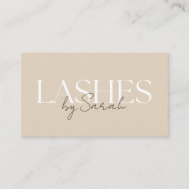 Minimalistisk Beige & Brun Lash Tech Visitkort