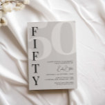 Minimalistisk Beige femtionde Födelsedagsfesten Inbjudningar<br><div class="desc">Denna minimalistiska typografi 50:e födelsedagsfest inbjudan är perfekt för en modern födelsedagsfest. Anpassade i alla färg. Behålla designen minimal och elegant, som den är, eller anpassa den genom att lägga till egna bilder och teckningar. Om du vill göra en mer avancerad anpassning av den här designen, t.ex. ändra layout, teckensnitt...</div>