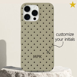 Minimalistisk Beige Grå Anpassad Monogram Prick