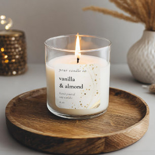 Minimalistisk Beige Guld Candle-etikett Fyrkantigt Klistermärke