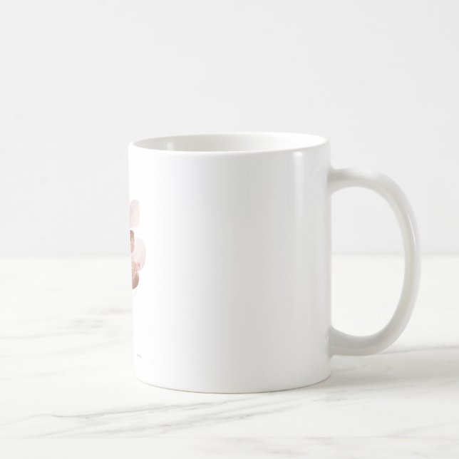 Minimalistisk Beige Löv Akvarell Klassisk Mugg (Höger)