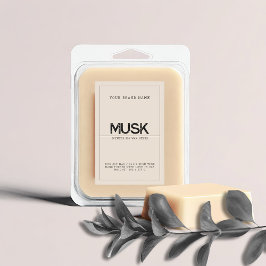 Minimalistisk beige modern elegant soy vax melts mat etikett