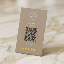Minimalistisk Beige Modern QR Återkopplingsdesign