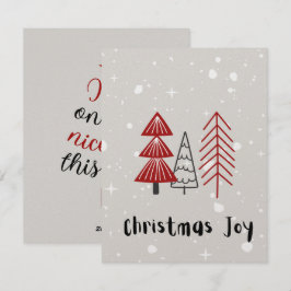 Minimalistisk Beige och Röda God jul Hälsning Julkort