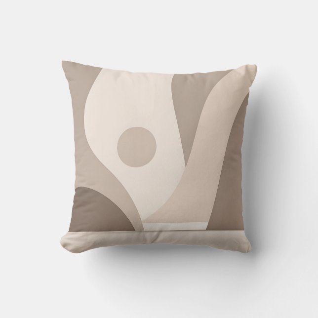 Minimalistisk Beige Organisk Abstrakt Form Kudde (Framsida)