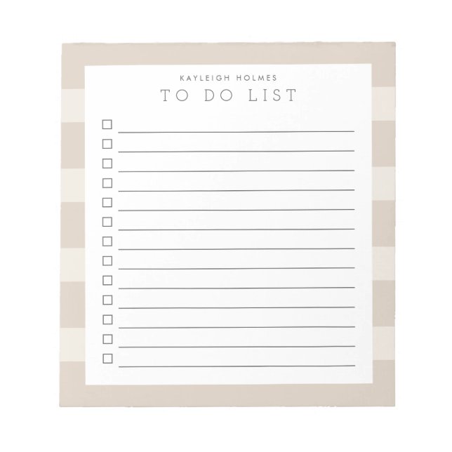 Minimalistisk Beige Rand Anpassningsbar att göra l Anteckningsblock (Framsida)