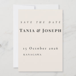Minimalistisk Beige Spara Datum-kort