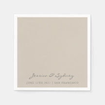 Minimalistisk Beige Taupe Script Bröllop Anpassnin