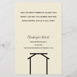 Minimalistisk Benvit Real Gods Flygblad