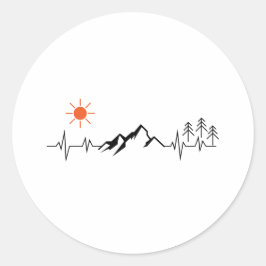 minimalistisk berg runt klistermärke