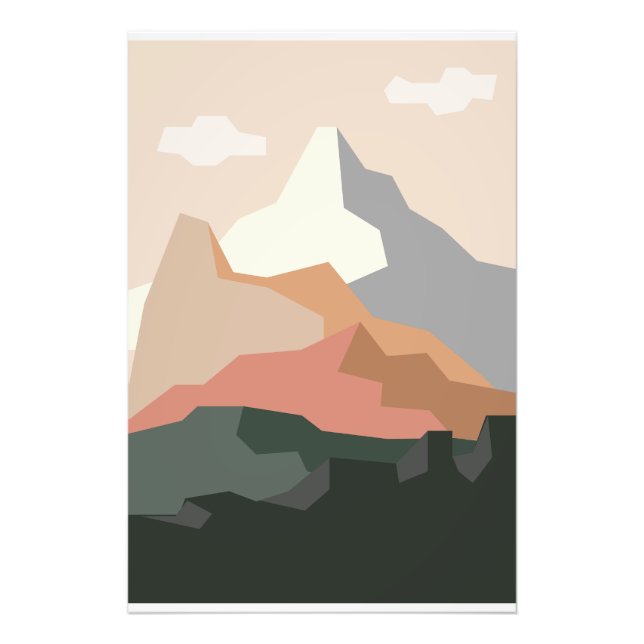Minimalistisk berggrund fototryck (Framsidan)