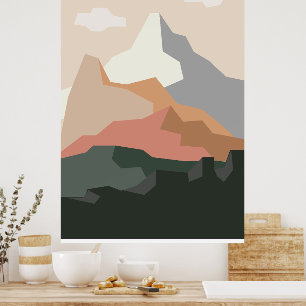 Minimalistisk berggrund poster