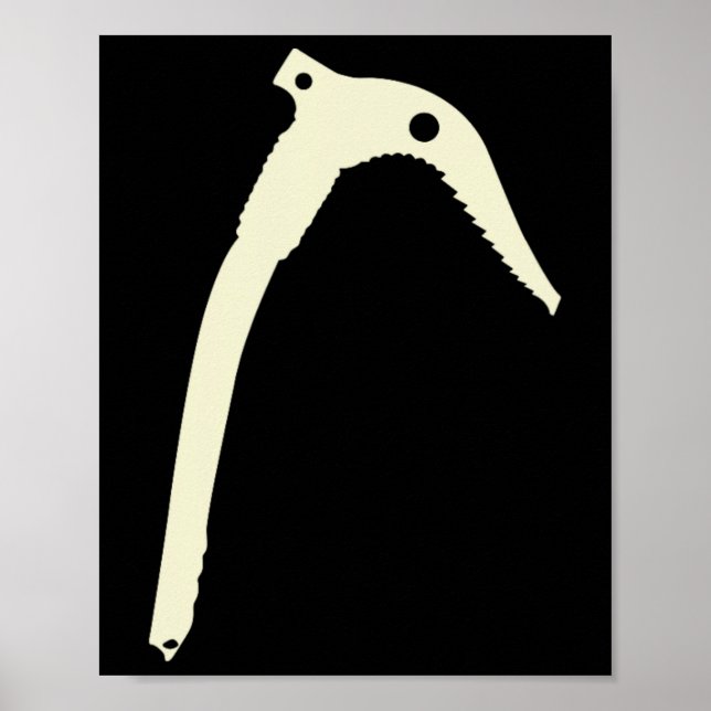 Minimalistisk bergs- och isklättring med ishacka  poster (Framsidan)