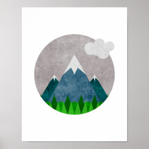 Minimalistisk bergskonst poster