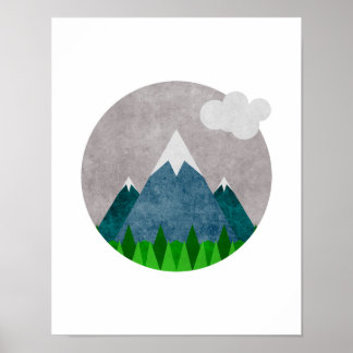 Minimalistisk bergskonst poster