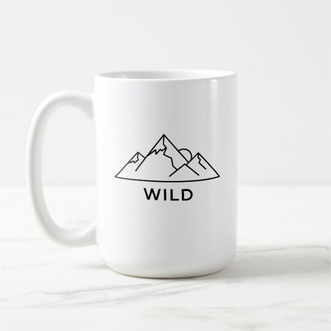 Minimalistisk bergsregion Äventyr VILD Kaffemugg (Vänster)