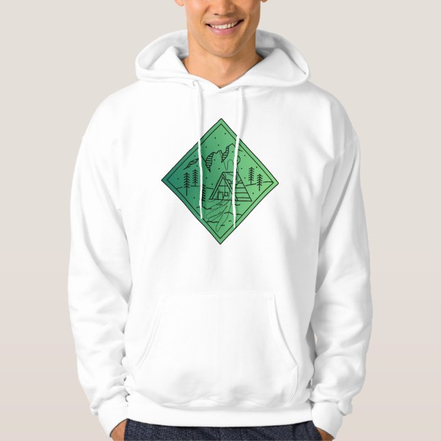 Minimalistisk bergsretreat - A-Frame stuga & tall Hoodie (Framsida)