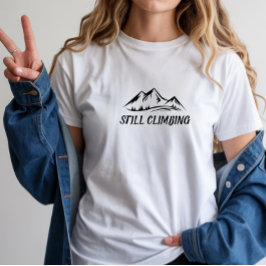 Minimalistisk Bergströja Enkel Linjedesign T Shirt