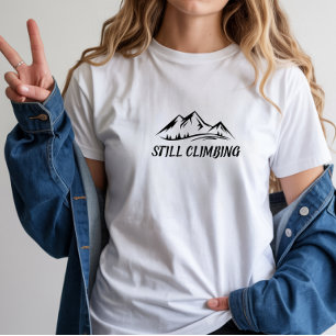 Minimalistisk Bergströja Enkel Linjedesign T Shirt