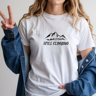 Minimalistisk Bergströja Enkel Linjedesign T Shirt