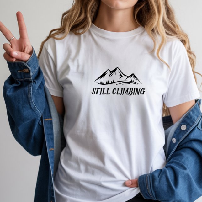 Minimalistisk Bergströja Enkel Linjedesign T Shirt (Skapare uppladdad)