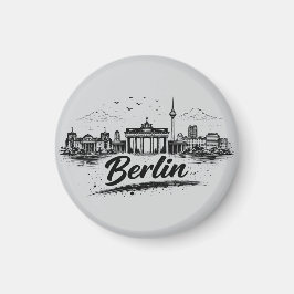 Minimalistisk Berlin Tyskland Stadssiluett Konst Magnet