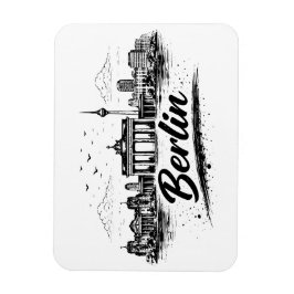 Minimalistisk Berlin Tyskland Stadssiluett Konst Magnet
