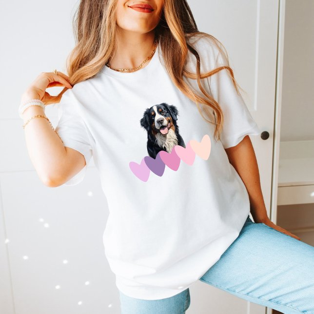Minimalistisk Bernese Mountain Hund Gift med hjärt T Shirt (Skapare uppladdad)