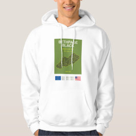 Minimalistisk Bethpage Black Ryder Cup Linje Print Hoodie
