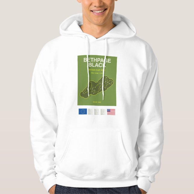 Minimalistisk Bethpage Black Ryder Cup Linje Print Hoodie (Framsida)