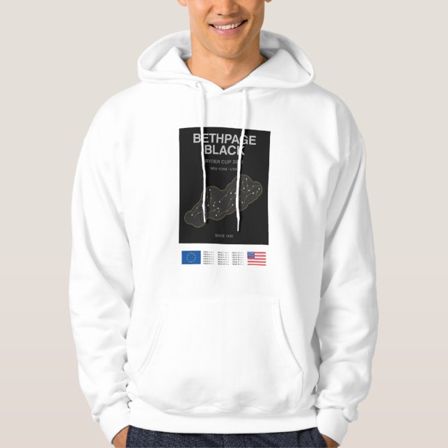Minimalistisk Bethpage Black Ryder Cup Linje Print Hoodie (Framsida)