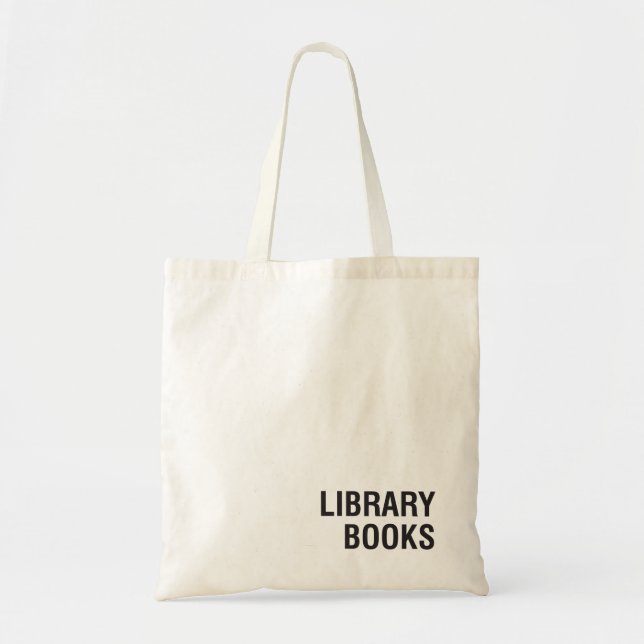 Minimalistisk Bibliotek Bok Tote Bag Tygkasse (Framsidan)