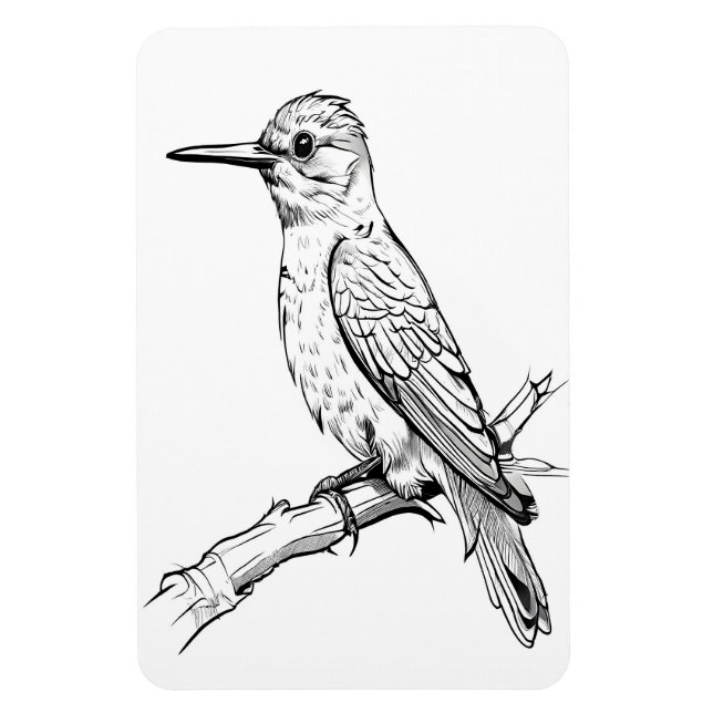 Minimalistisk bild av fågel magnet (Vertikal)