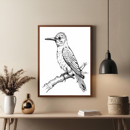 Minimalistisk bild av fågel poster