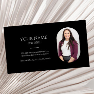 Minimalistisk Bild-fotoProfessionell Modern Black Visitkort