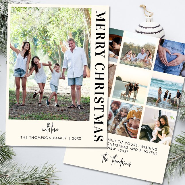 Minimalistisk bild i personlig Modern 10-familjsfo Julkort (Skapare uppladdad)