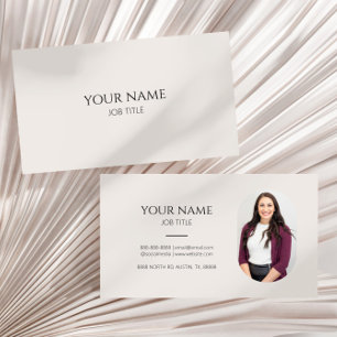 Minimalistisk Bild Photo Professionell Modern Beig Visitkort