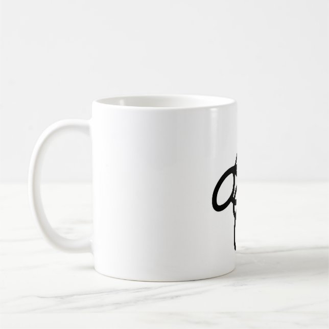 Minimalistisk binlinjekonst Design – Modern Enkel  Kaffemugg (Vänster)