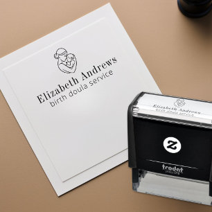 Minimalistisk Birth Doula Logotyp-Gravid & Modersk Självfärgande Stämpel