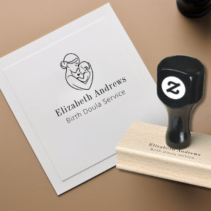 Minimalistisk Birth Doula Logotyp-Gravid & Modersk Stämpel