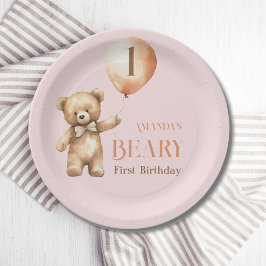 Minimalistisk björnflicka Rosa Beary 1:a födelseda