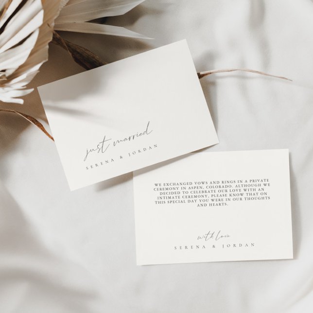 Minimalistisk Bkack & White Ny gifta Bröllop Meddelande (Skapare uppladdad)